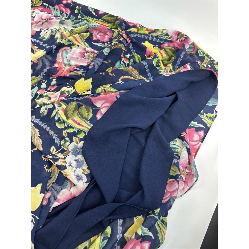 Soft Surroundings Samantha Maxi Dress Floral Faux Wrap Boho Whimsy Ruffle V-Neck - Picture 14 of 16